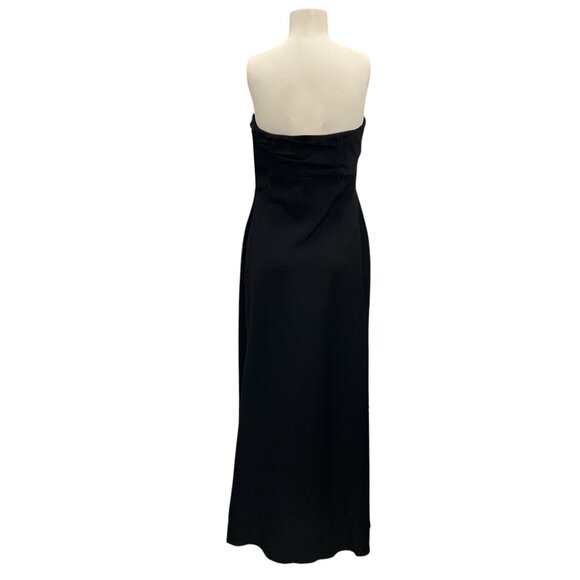 Halston Black Strapless Silk Gown / Formal Dress - Picture 3 of 4